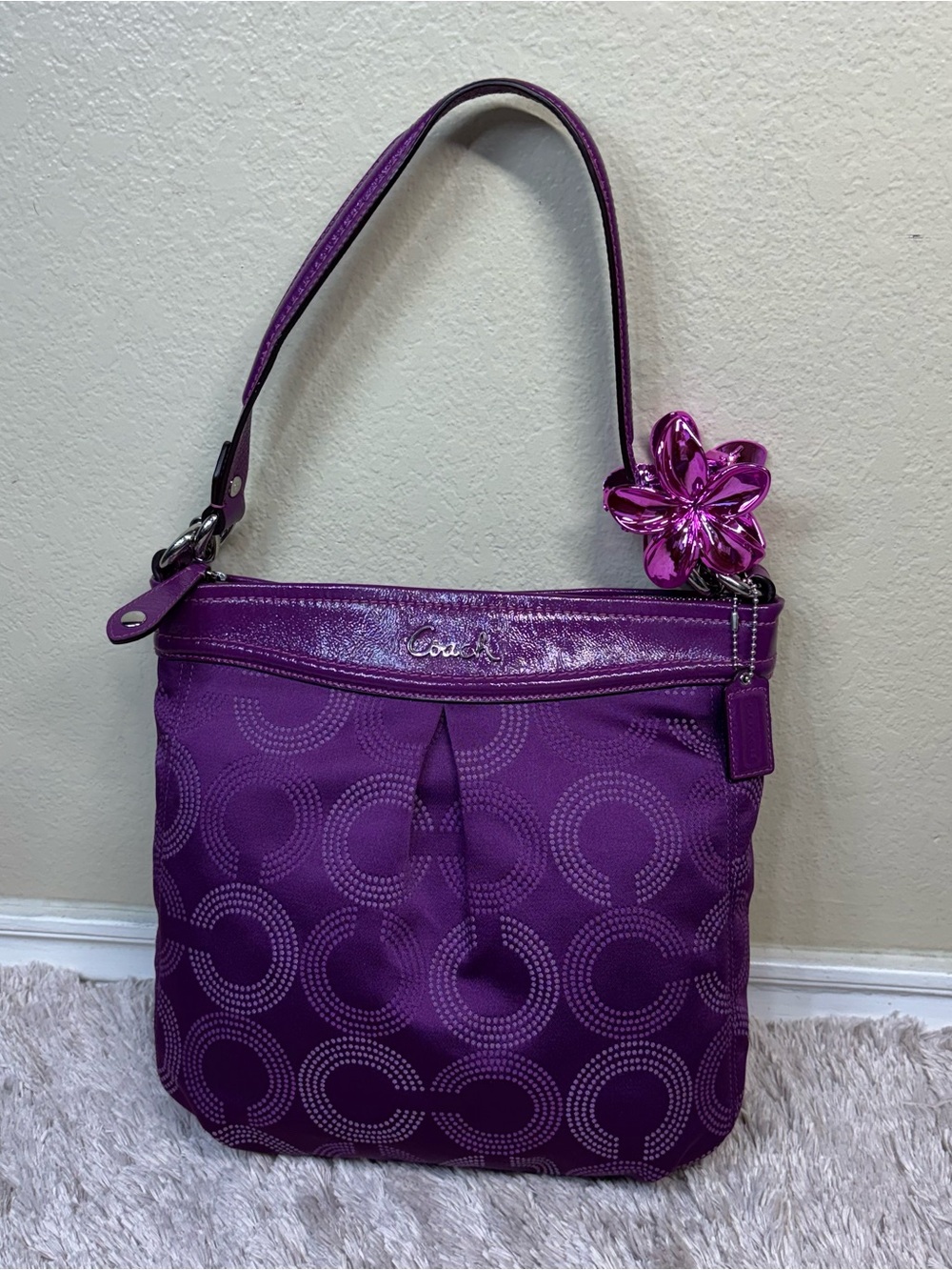 Coach Op Art purple shoulder bag